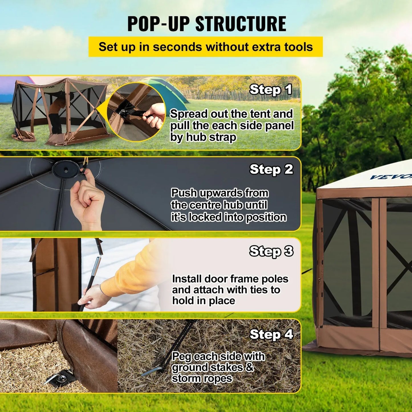 Building Waterproof Screen Shelter Pop Up Canopy Tent