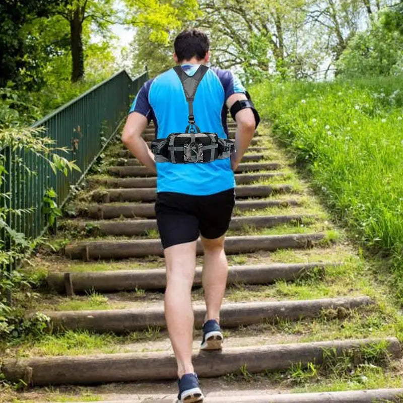 Hiking Waist Bag With 2 Water Bottle Holders Outdoor Waist Pack Waterproof Cycling Backpack Adjustable Strap Sport Storage Bag