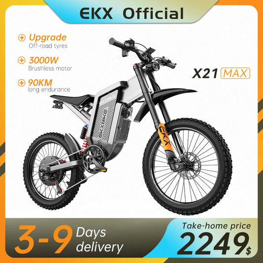 EKX X21 Max Electric Motorcycle 3000W Brushless Motor 60V Lithium Battery