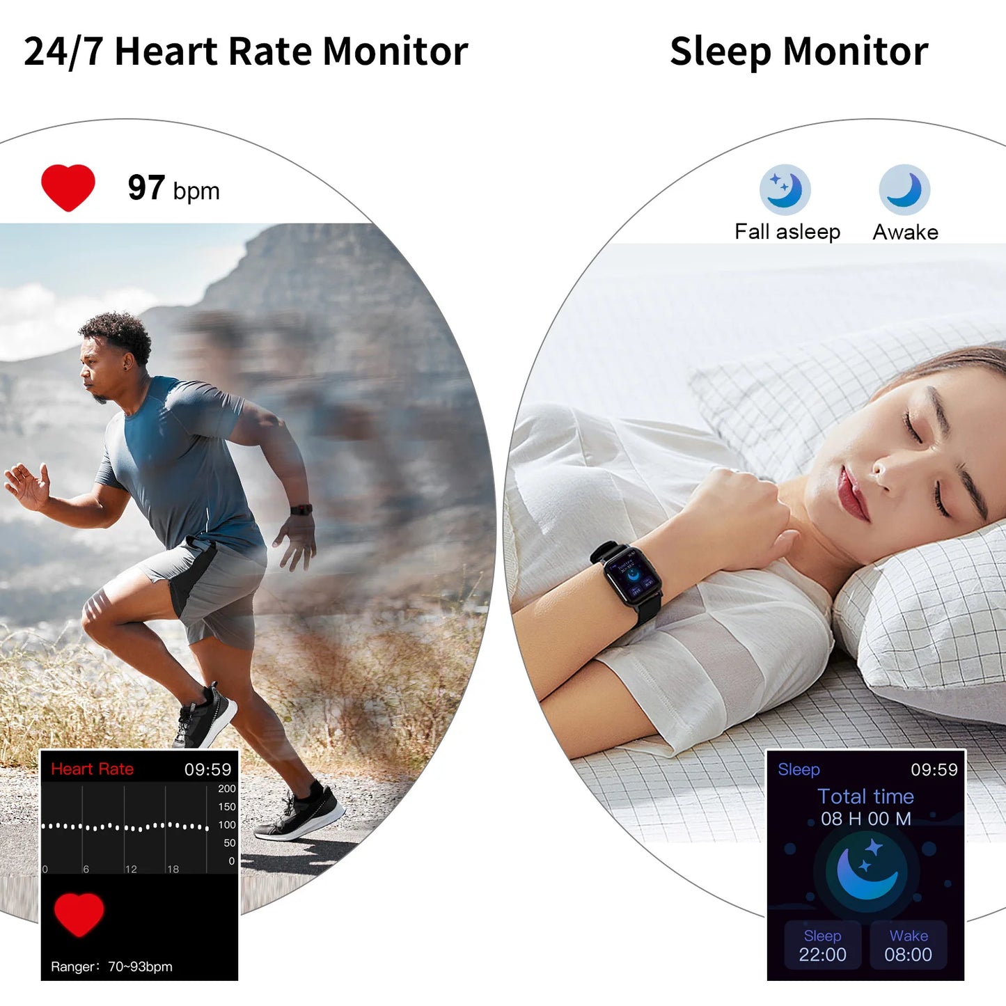 Nerunsa Smart Watch IP68 Waterproof Tracker 25 Modes