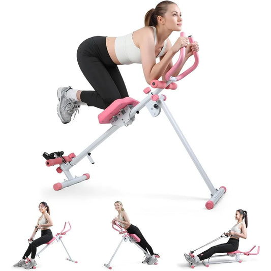 Foldable Ab Machine Core Trainer LCD Display At Home Gym