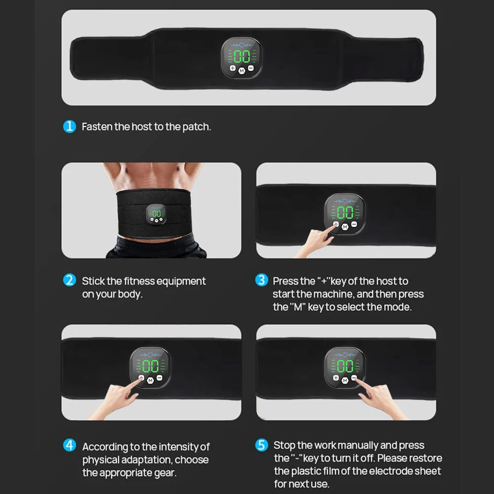 XMSJHign-concerned EMS Ab Belt For Waist Toning Effect
