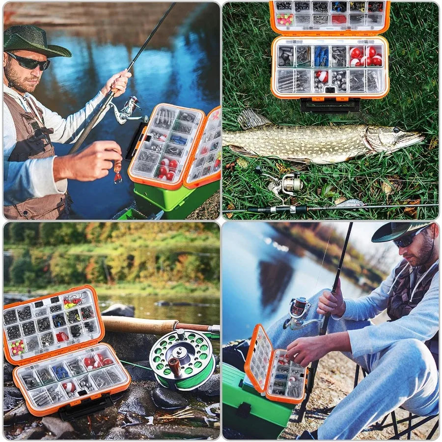Fishing Accessories Kit Tackle Box Hooks Weights Sinkers