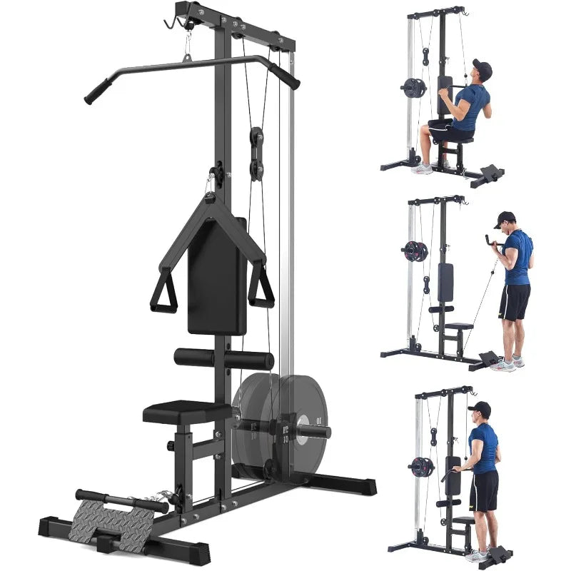 Multi-Functional LAT Pulldown Machine with High Low Pulley for Home Gym