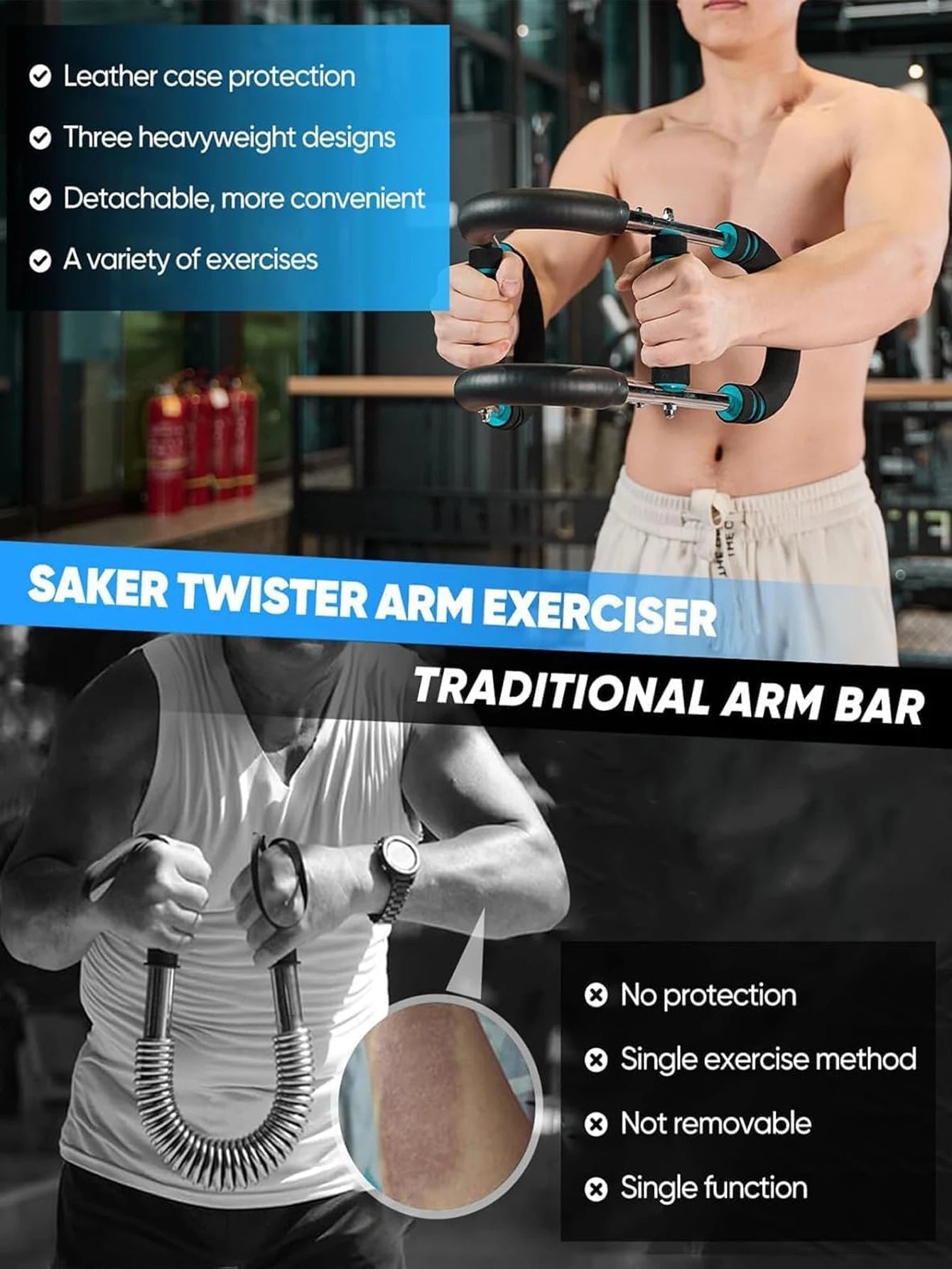 Arm Trainer Adjustable Chest Expander Exerciser For Upper Body Fitness