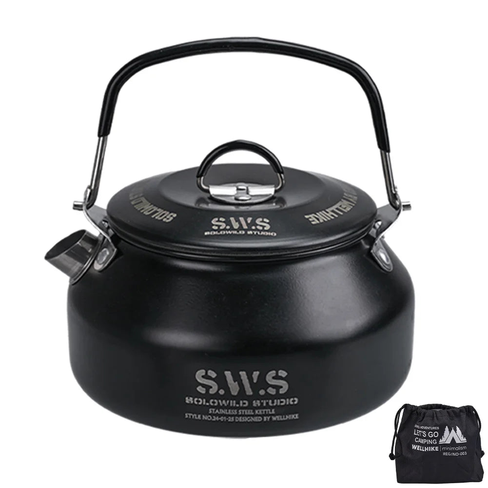 Can Hold Stainless Steel Hiking Kettle For Outdoors
