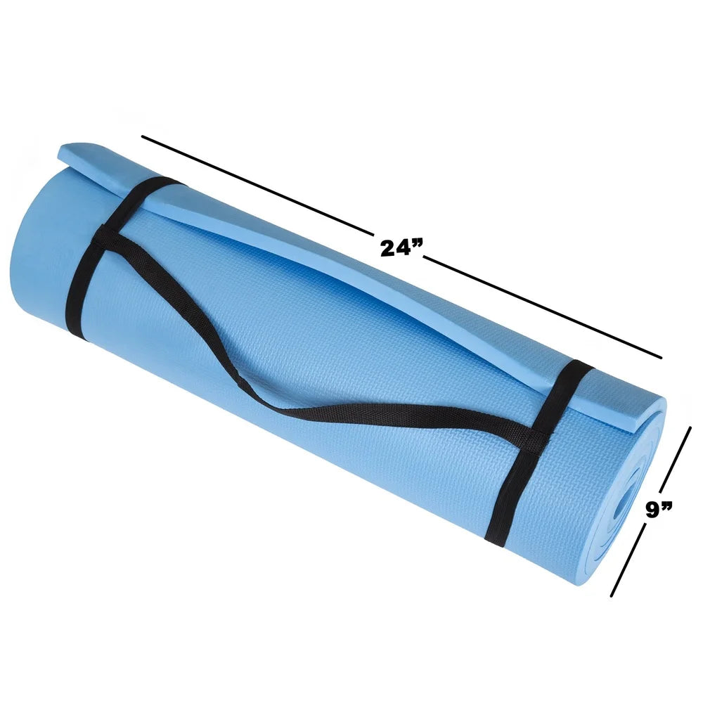 Lightweight Non Slip Foam Sleeping Pad with Carry Strap Camping Hiking Yoga Backpacking Portable Comfort Mat 72 Inch Thick