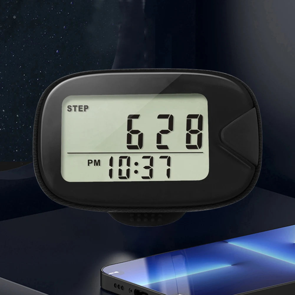 Portable LCD Pedometer Clip On Step Counter for Walking and Running