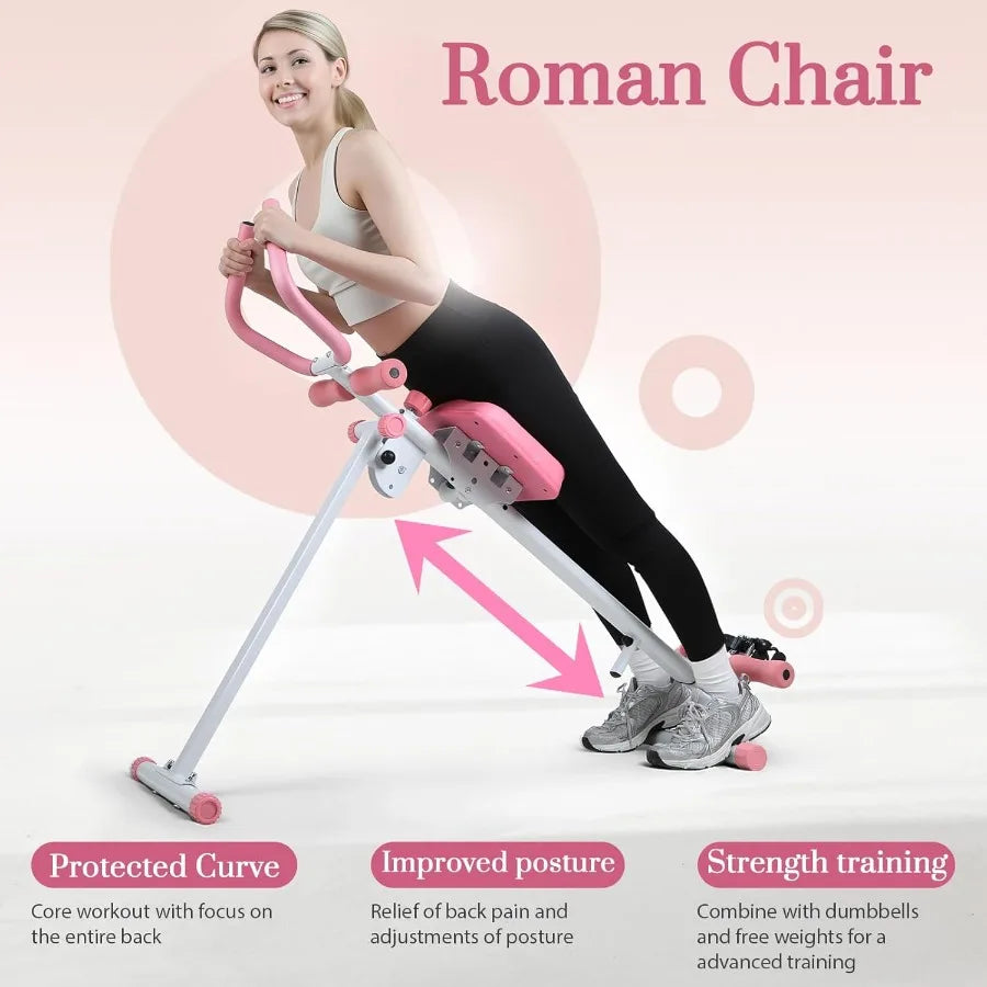 Foldable Ab Machine Core Trainer LCD Display At Home Gym