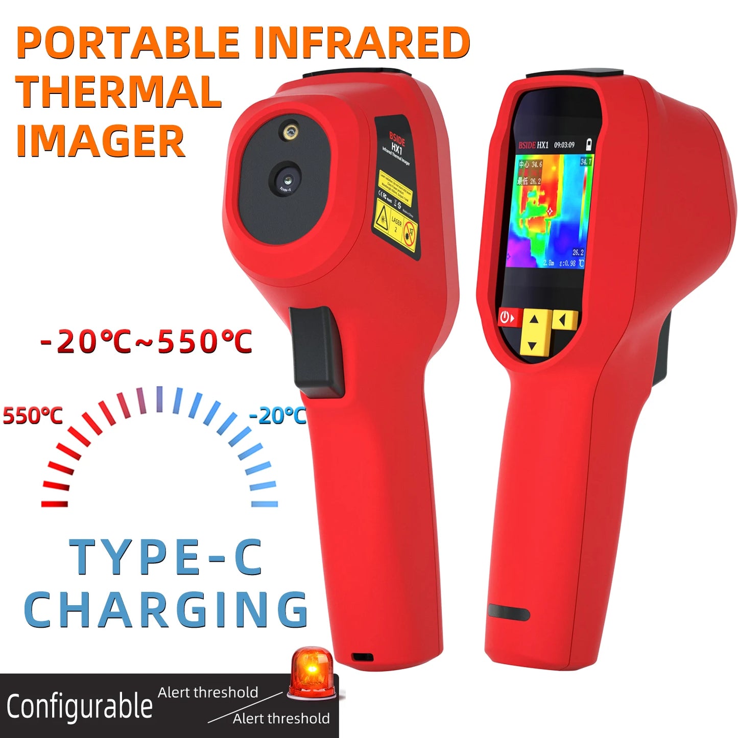 BSIDE Thermal Imaging Camera Infrared Thermometer Device
