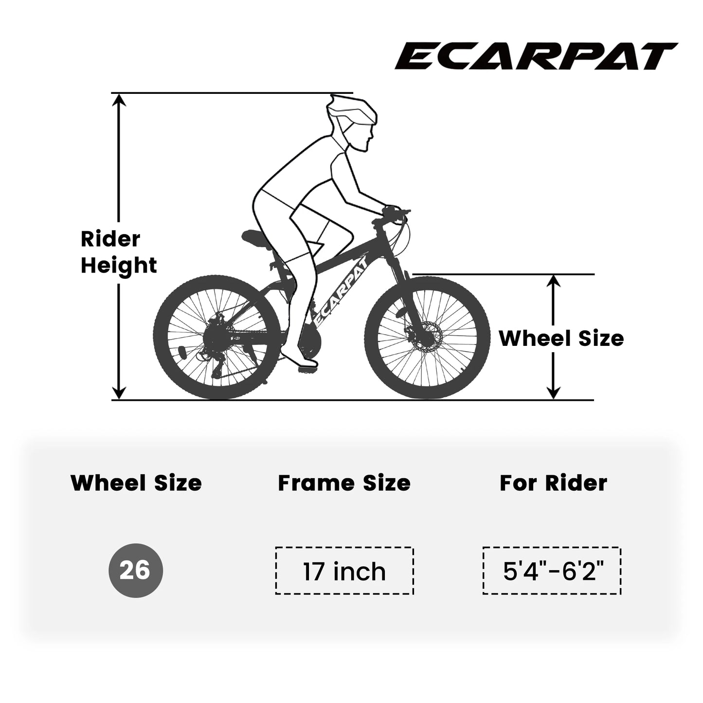 Ecarpat 26 Inch Mountain Bike with 4 Inch Fat Tires and 21 Speed Gear System