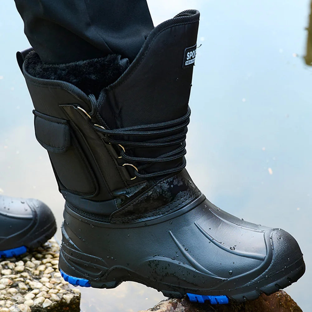 Men's Waterproof Winter Boots with Removable Lining and Non-Slip Sole