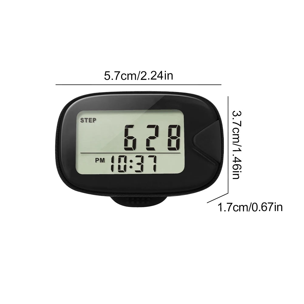 Portable LCD Pedometer Clip On Step Counter for Walking and Running