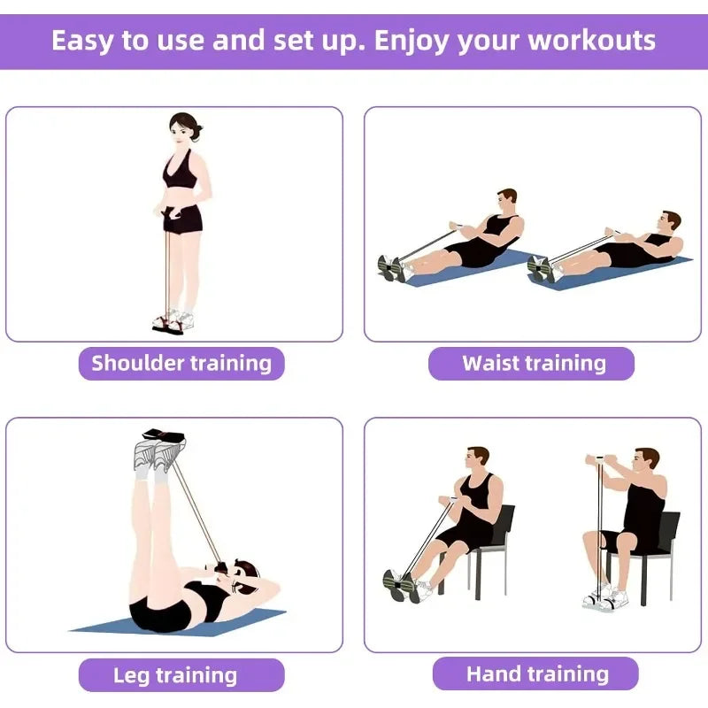 XMSJ 4 Level Resistance Band Tensioner Non Slip Training