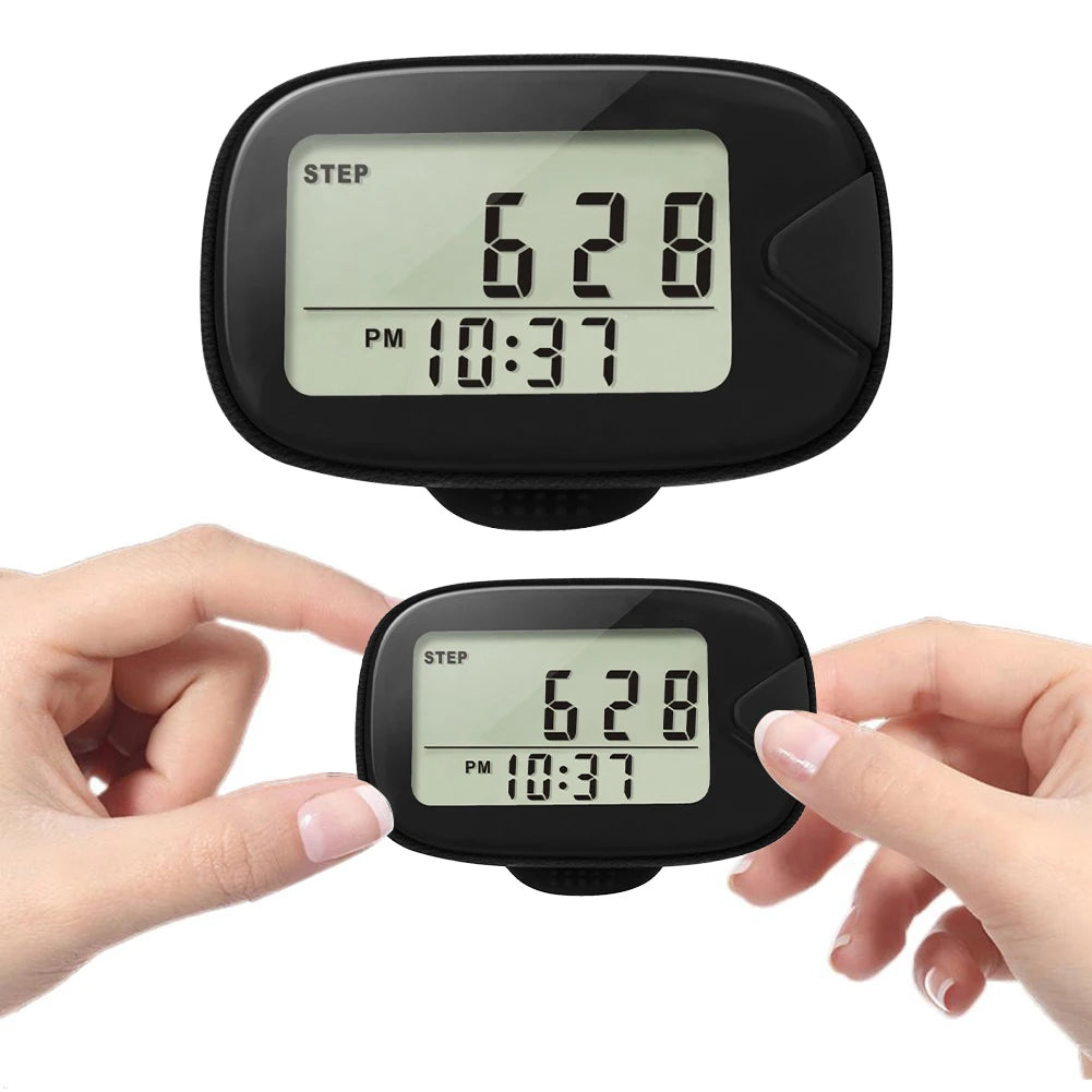 Portable LCD Pedometer Clip On Step Counter for Walking and Running