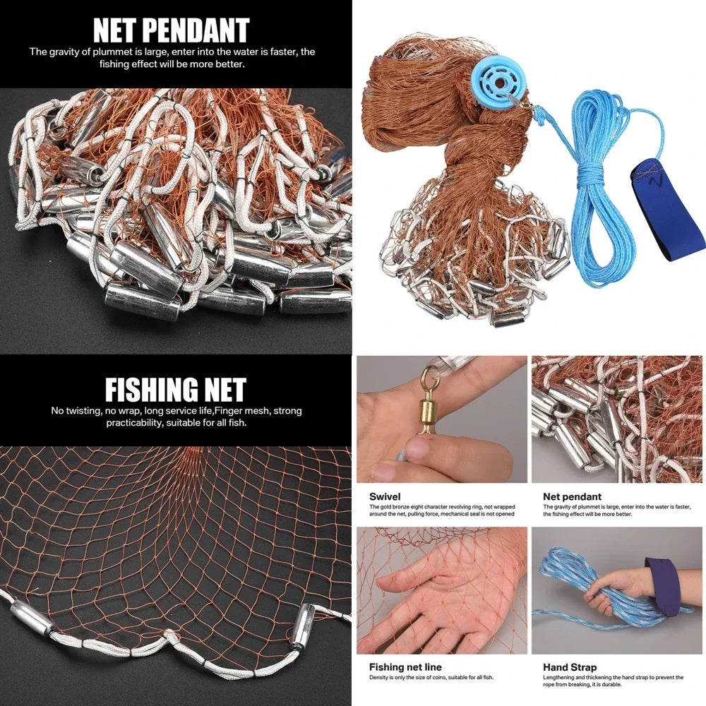 Hand Cast Throw Fishing Gill Net