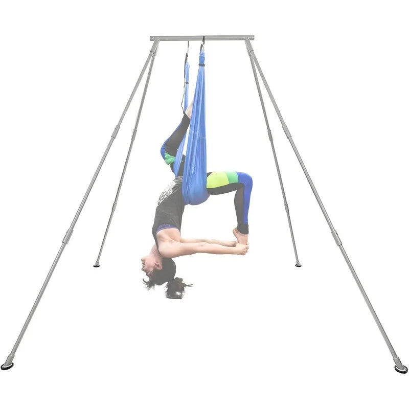 Kojem 8.1' Aerial Yoga Swing Stand Yoga Frame Sling Inversion Aluminum Triangle Structure for Indoor Outdoor Hammocks