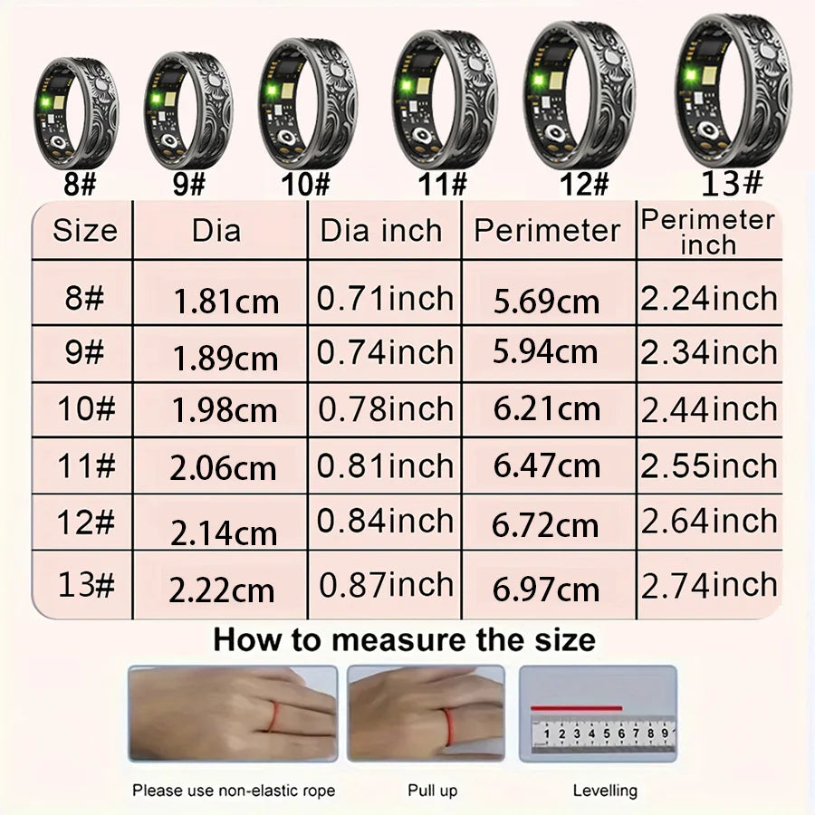 Smart Ring Fitness Tracker Sleep Monitor Pedometer 20 Modes