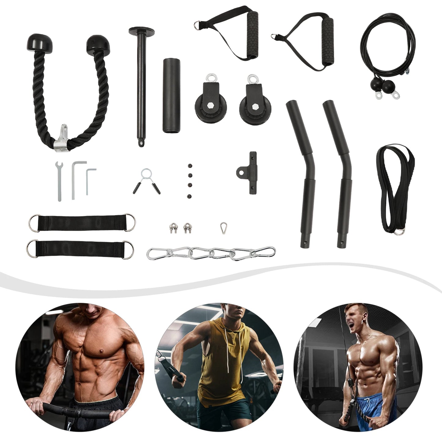 Exerciser Manual Carbon Steel Pulley System Fitness Cable