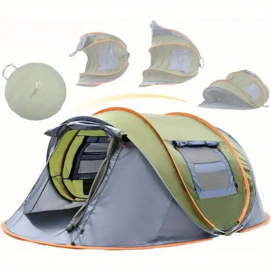 Building 4 Person Easy Pop Up Camping Tent With Two Doors