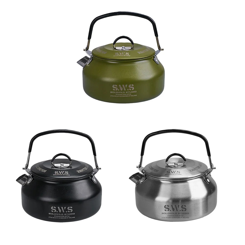 Can Hold Stainless Steel Hiking Kettle For Outdoors