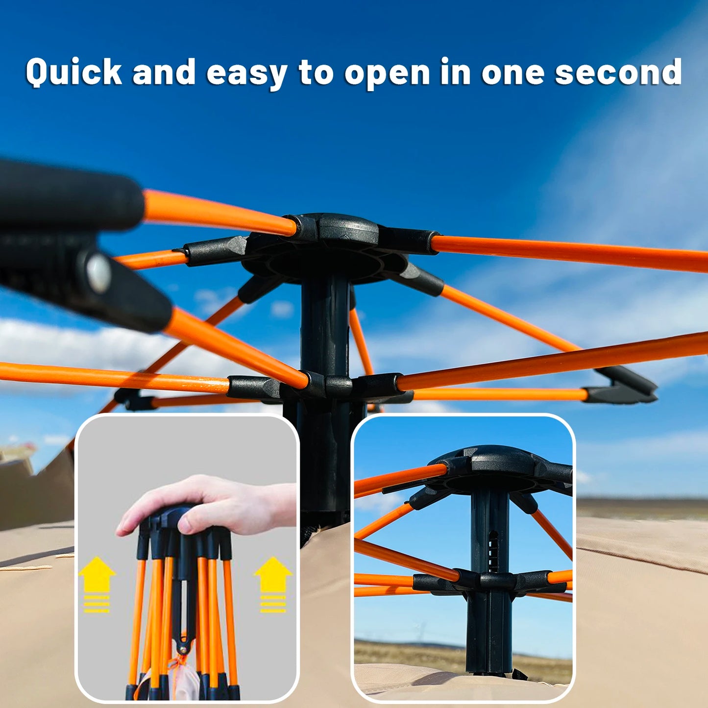 Outdoor Automatic Quick Opening Tent for 4 People Waterproof and Sunproof