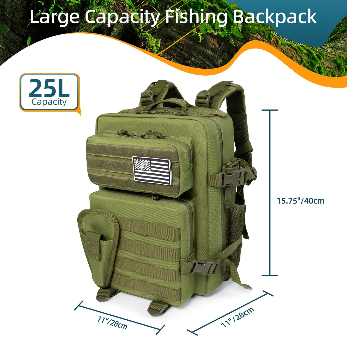 Hign-Concerned Tactical Waterproof Fishing Hunting Backpack