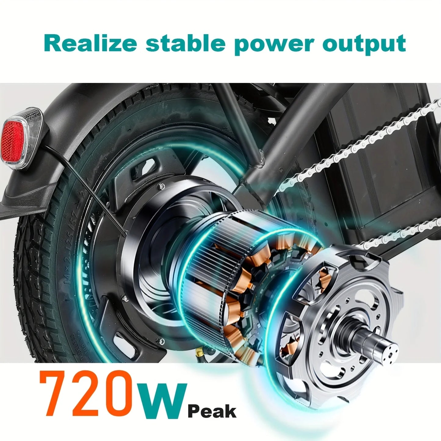 LELEKUA 14 Inch Electric Bike Easy Fold Commuter