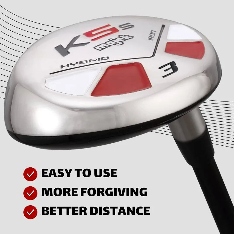 Majek Senior Men's Complete Golf Hybrid Set with Premium Graphite Shafts