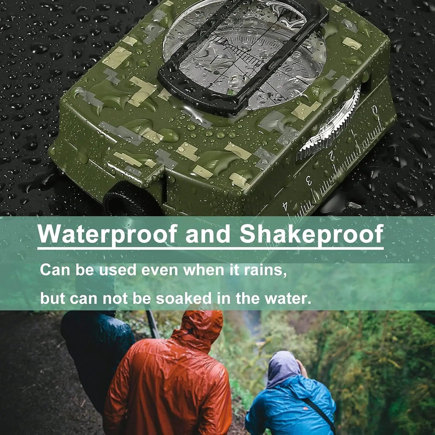 VINTEAM Compass, Military, Waterproof, Sighting, Bubble Levels, Carrying Bag, for Hiking, Camping, Climbing, Biking.