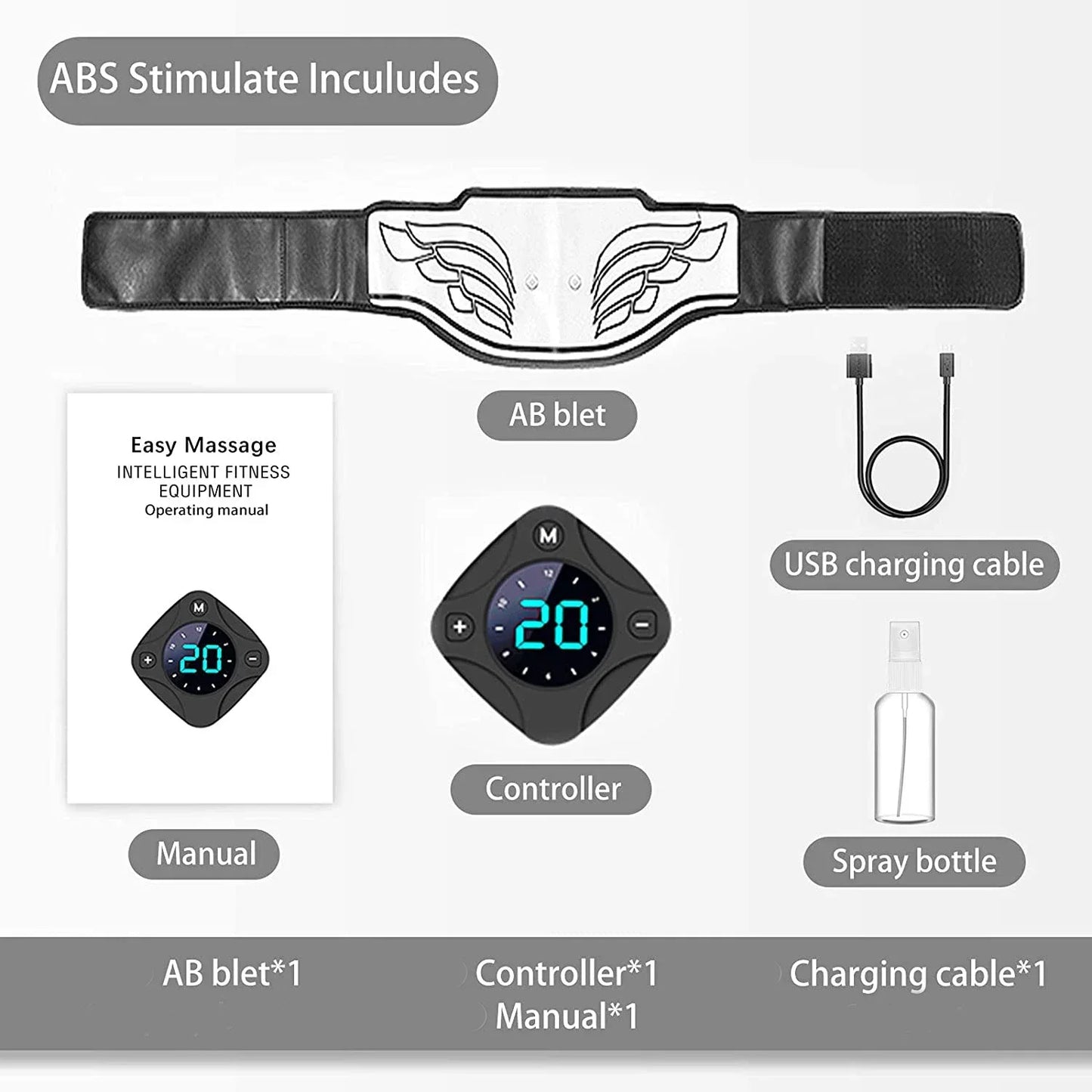Hign Concerned EMS Abdominal Belt Trainer LCD Display