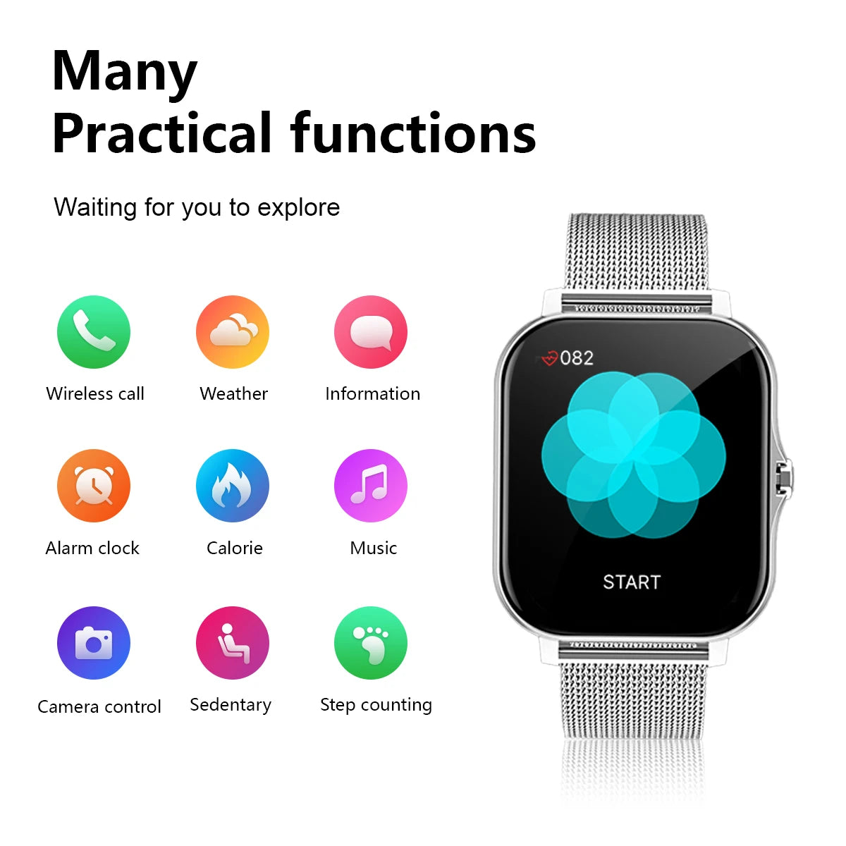 Smart Watch with Wireless Calling Fitness Tracker and Sport Mode for All Devices