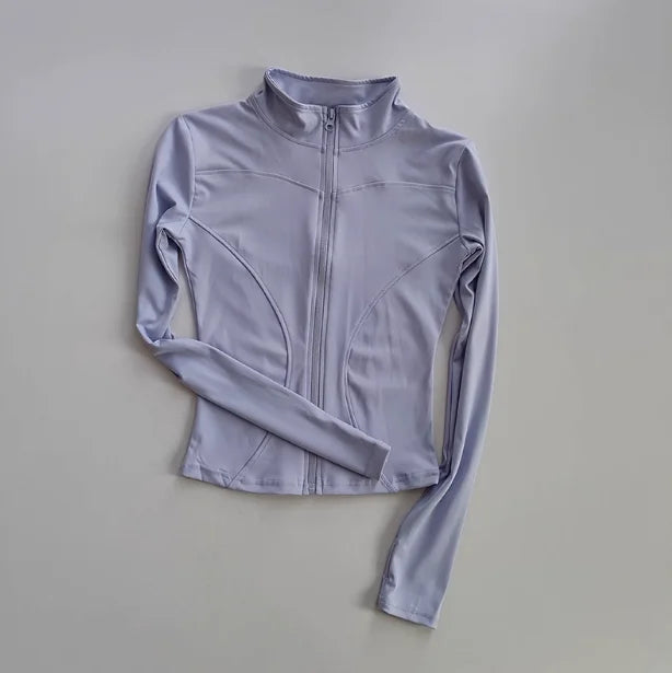 Womens Quick Dry Long Sleeve Stand Collar Zipper Jacket