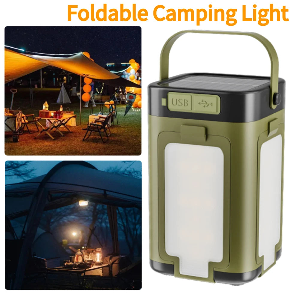Alloet Foldable Camping Light Power Bank Lantern Solar