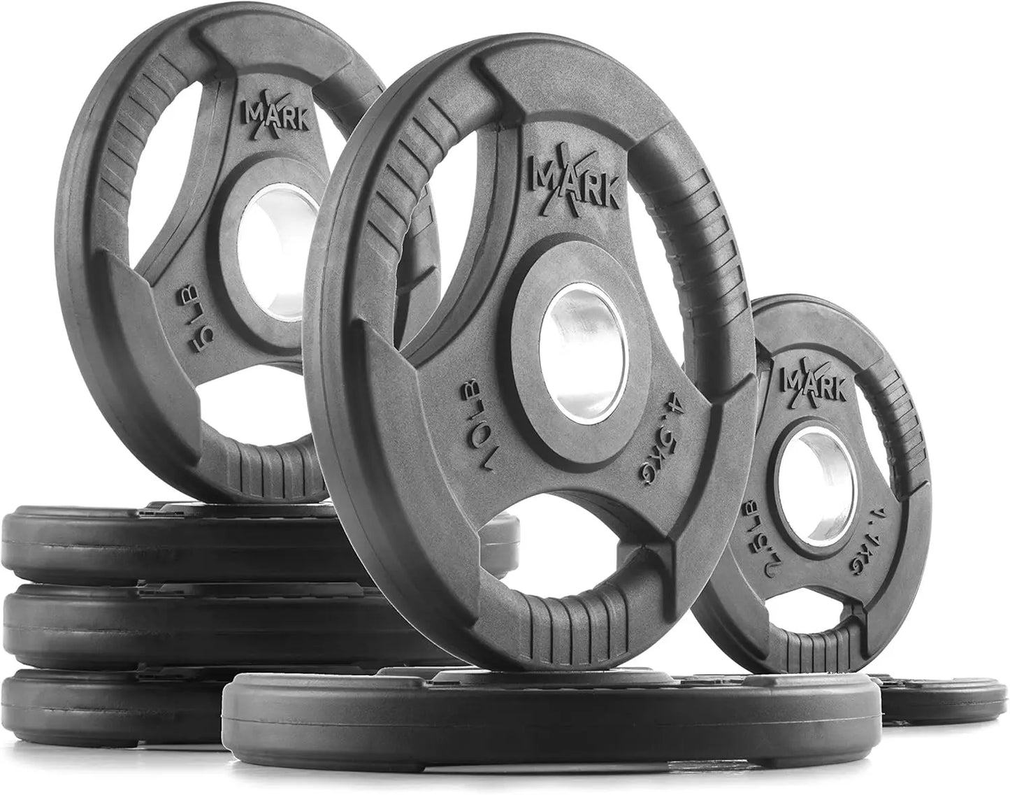 Rubber Coated Weight Plates Set for Strength Training at Home Gym