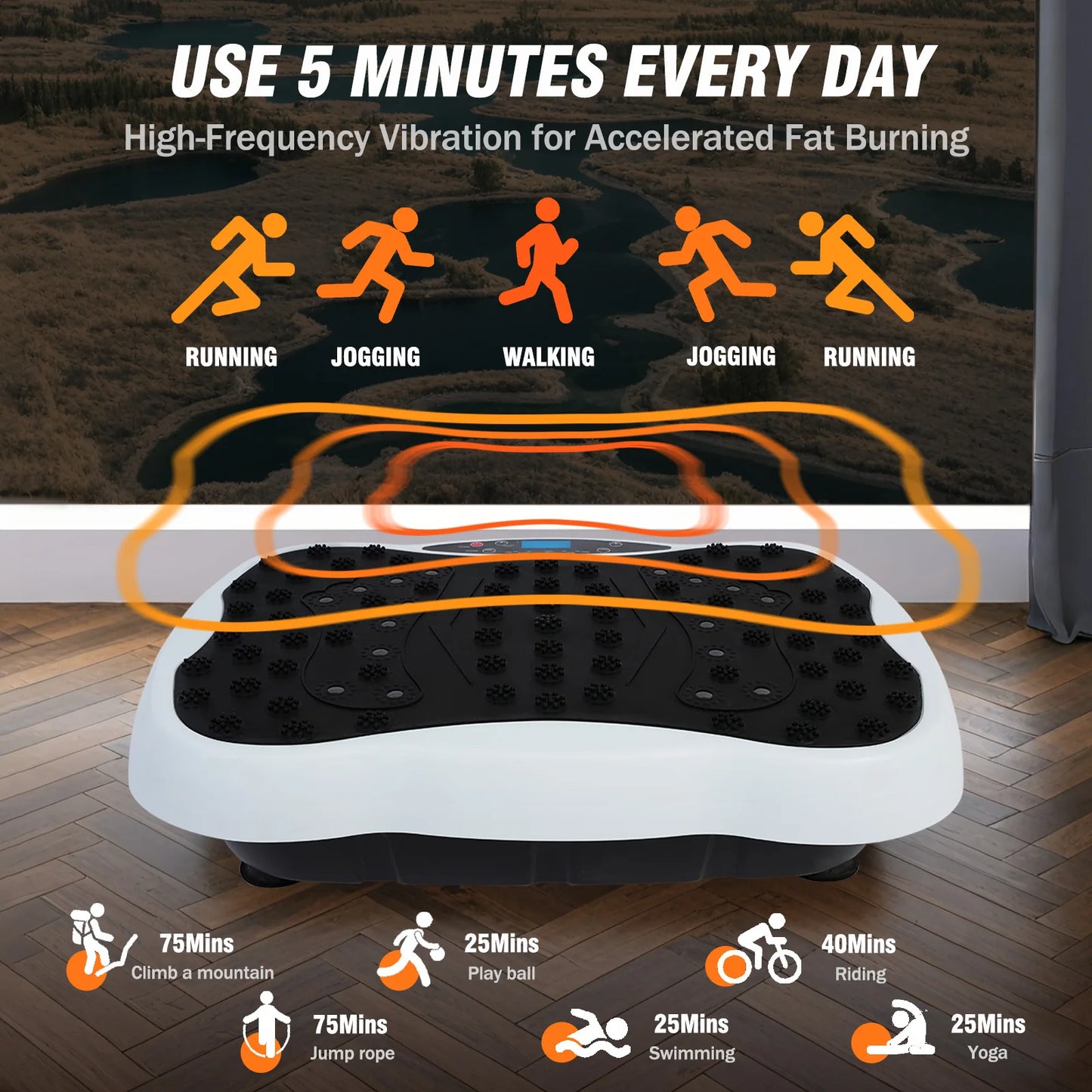 Full Body Vibration Plate Exercise Machine With Bands