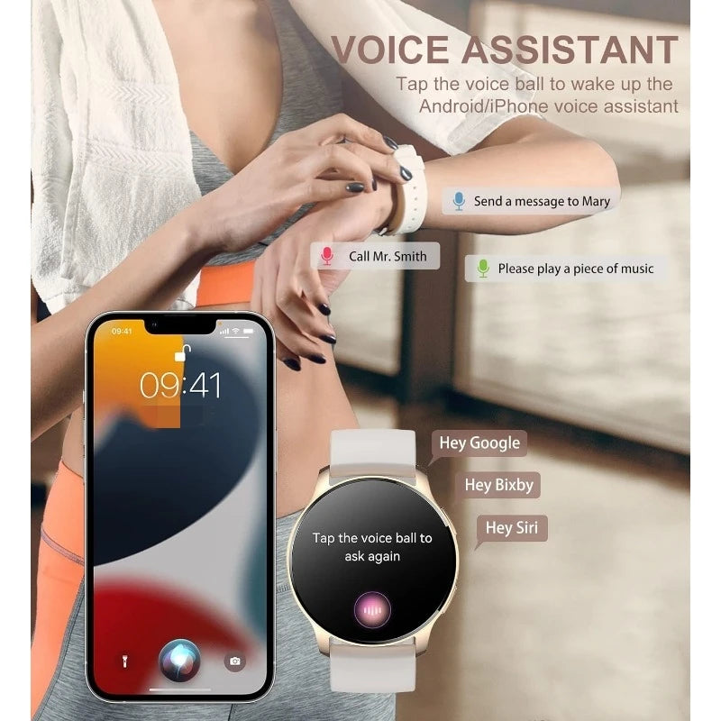 Smart Watch for Women with Call Function and Fitness Tracker Waterproof Design