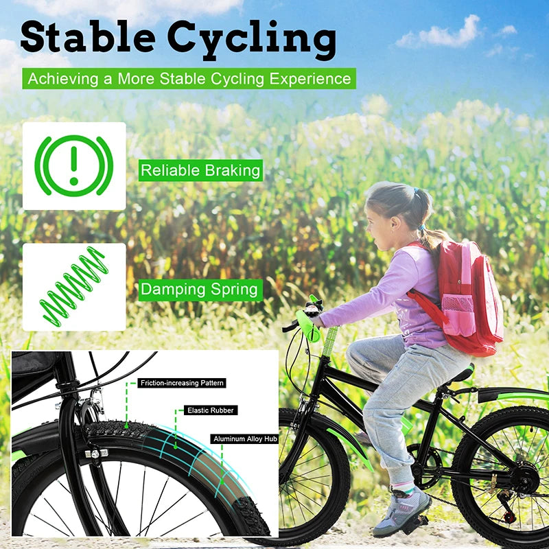 Fork Child 7 Speed Kids Bike With Dual Disc Brakes