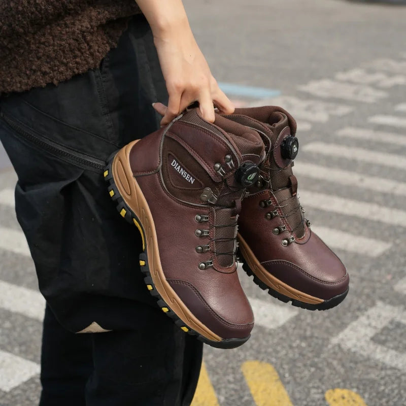 TOP quality Steel Toe Work Boots Men's Anti-Smash Anti-Puncture Safety Shoes Slip-Resistant Hiking Boots for Outdoor