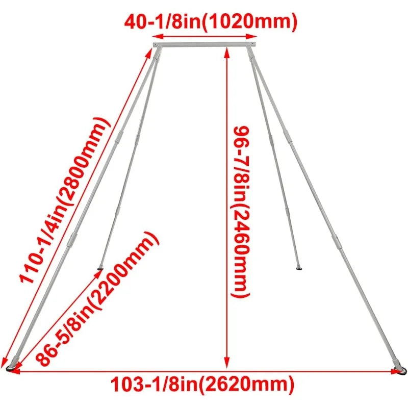 Kojem 8.1' Aerial Yoga Swing Stand Yoga Frame Sling Inversion Aluminum Triangle Structure for Indoor Outdoor Hammocks