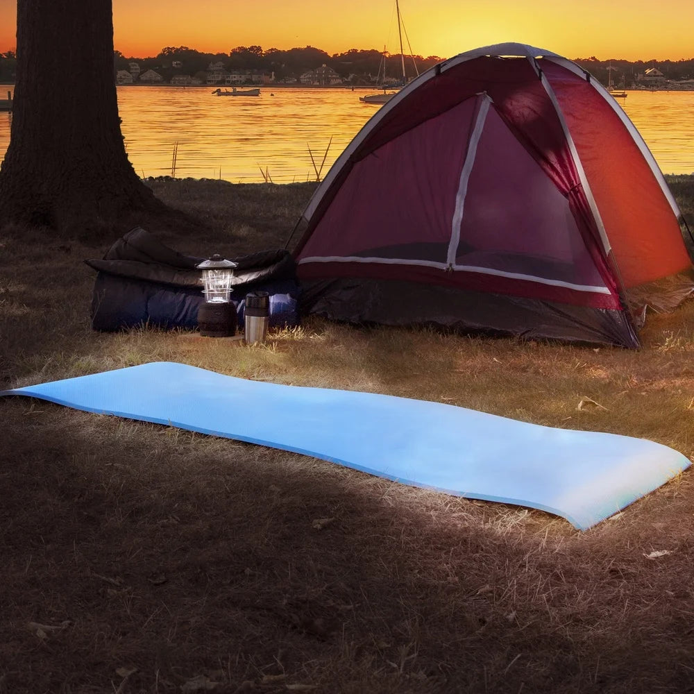 Lightweight Non Slip Foam Sleeping Pad with Carry Strap Camping Hiking Yoga Backpacking Portable Comfort Mat 72 Inch Thick