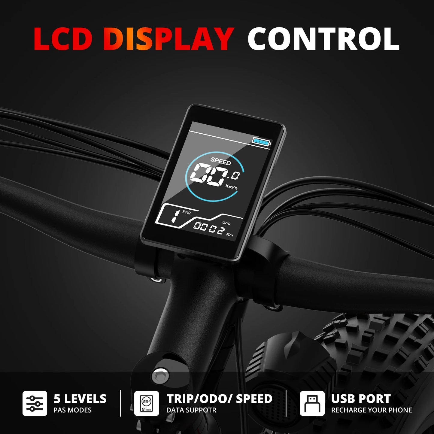 AMYET EB26 Electric Mountain Fat Tire Ebike 1000W 48V
