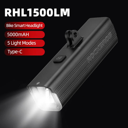 RockBros 1500LM Bicycle Light Aluminum Alloy Type C Charging