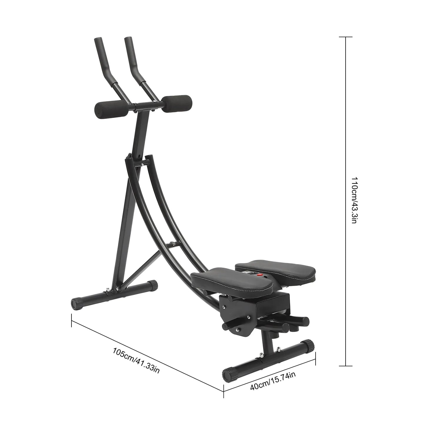 150kg Abdominal Crunch Trainer Foldable Home Gym Fitness Equipment Black
