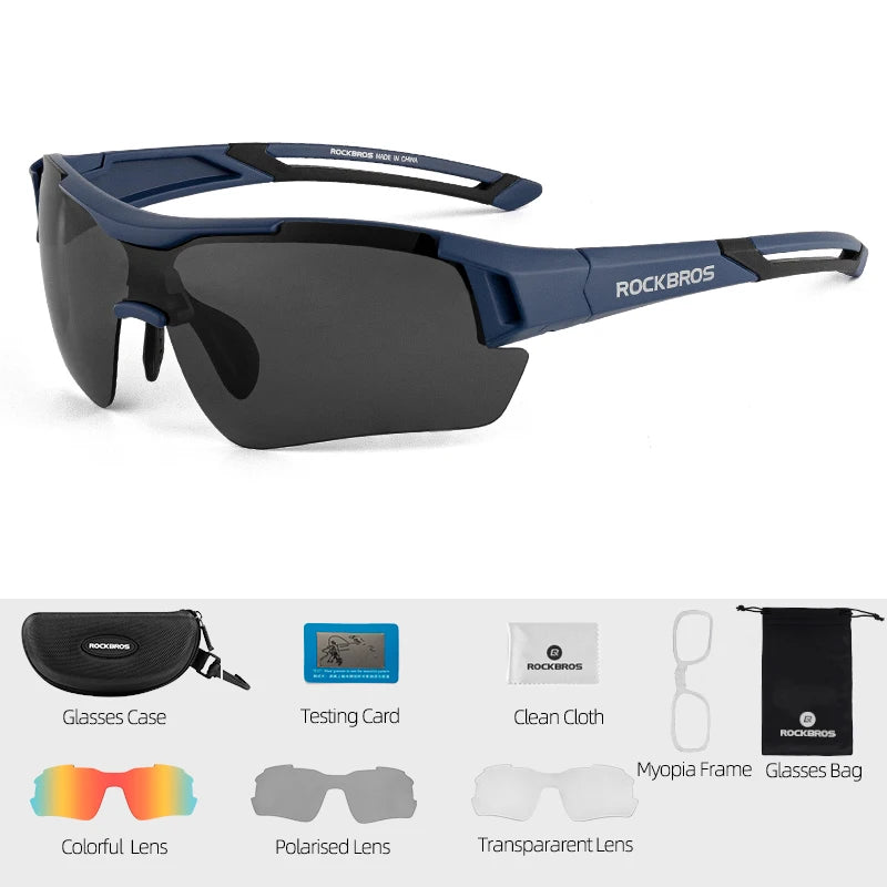 ROCKBROS Polarized 3 Lens Bicycle Sunglasses for Men Women