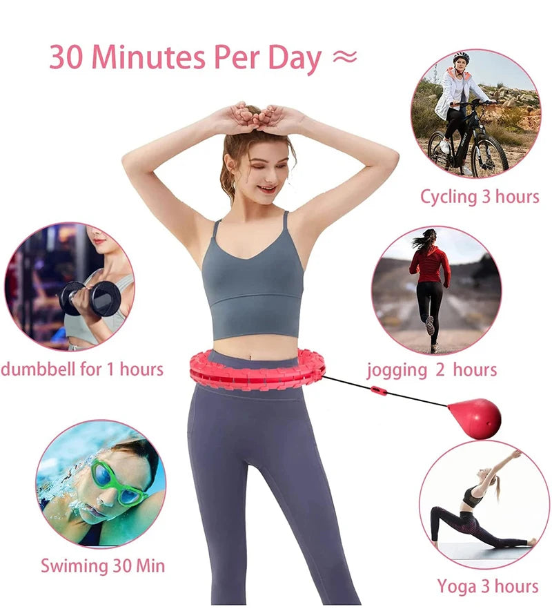 Weighted Fitness Hoops for Adults Adjustable Plus Size Smart Exercise