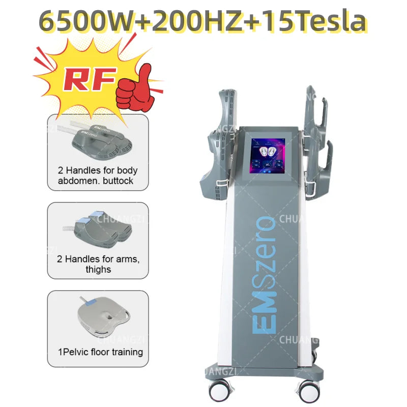 Ems Neo Body Sculpt Muscle Stimulator Machine with 5 Handles and RF Technology