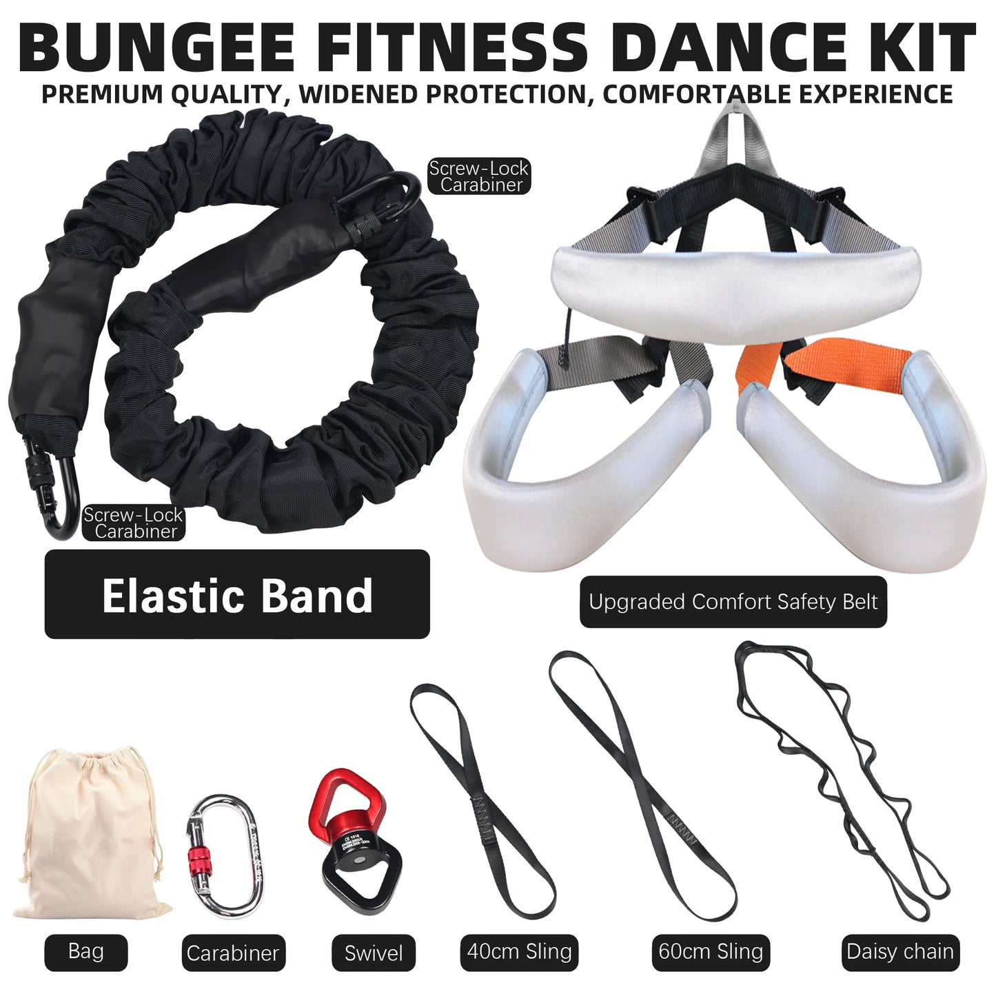 Prior Fitness HeavyDutyBungeeTrainingKitSystemSuperCharge for Home Gym Yoga Mastery