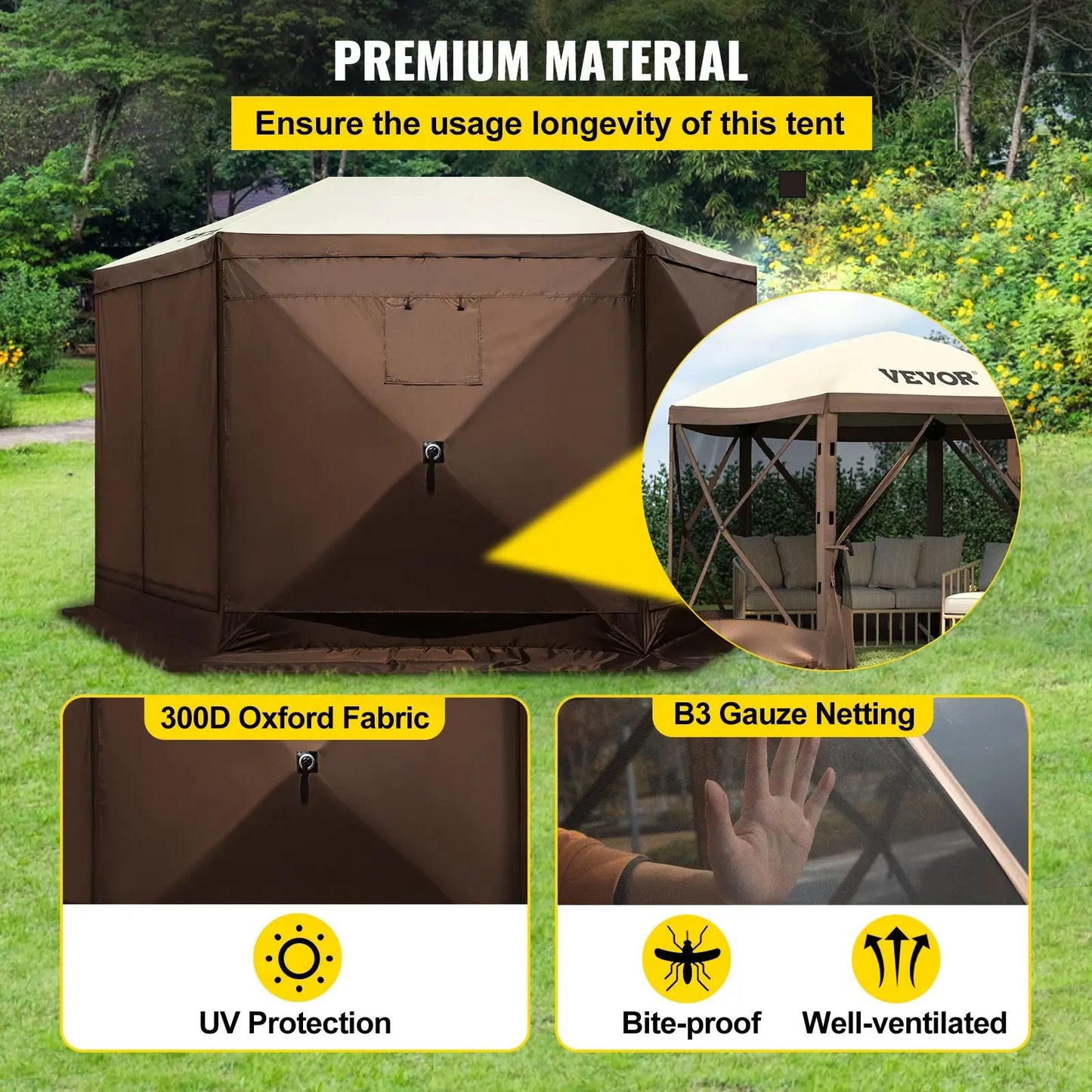 Building Waterproof Screen Shelter Pop Up Canopy Tent