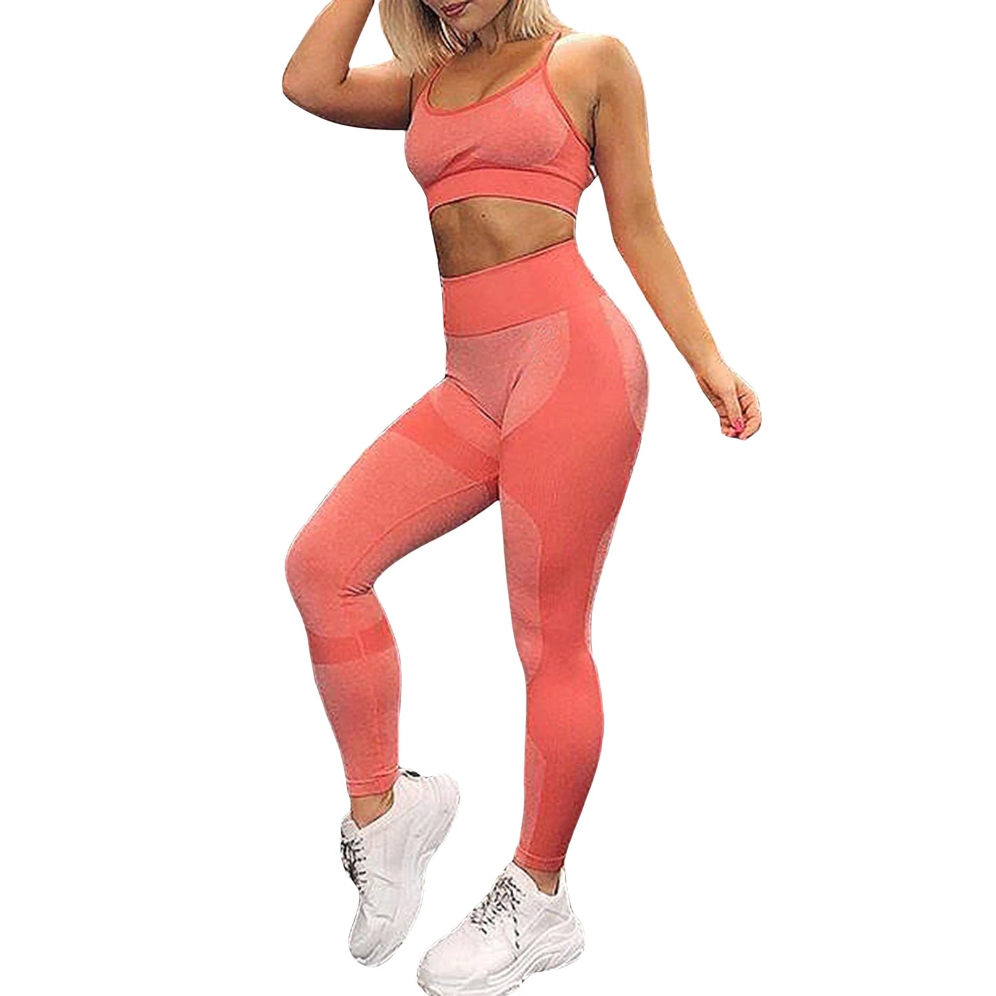 CN Guangdong Women Yoga Set Sleeveless Crop Top Leggings